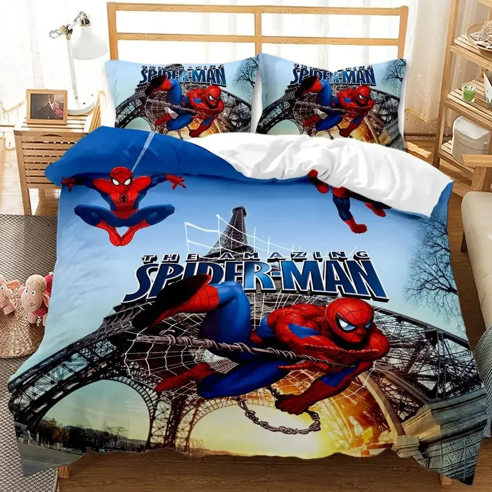 Marvel Luxe Collection – Spider-Man 3D Premium Duvet Cover Set | Single Size Bedding Ensemble for Children