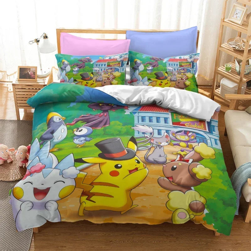 🌟 Luxury Pokémon Collection – Cartoon Game-Inspired Bedding Set