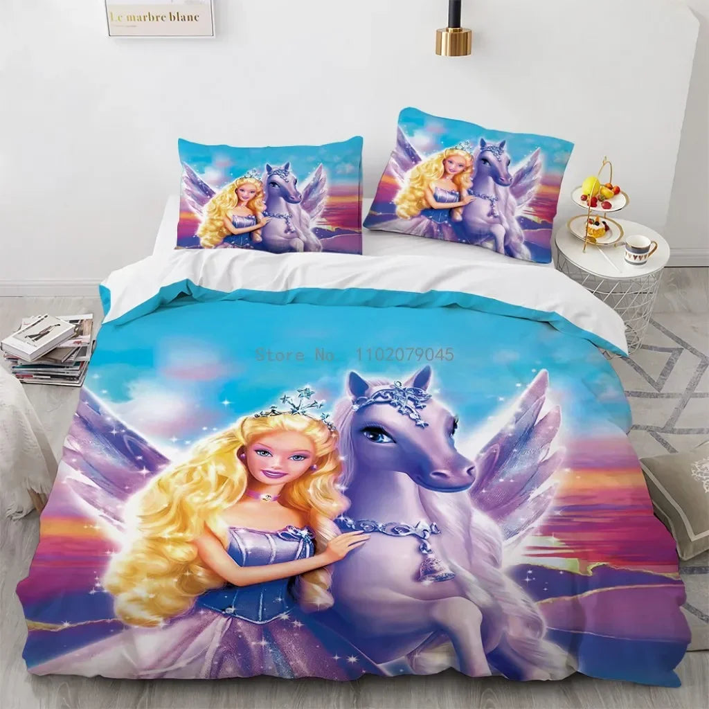 "Royal Dreams" Princess Bedding Set – Enchanted Cartoon-Inspired Duvet & Comforter Ensemble | Elegant Birthday Gift for Girls | Available in Single