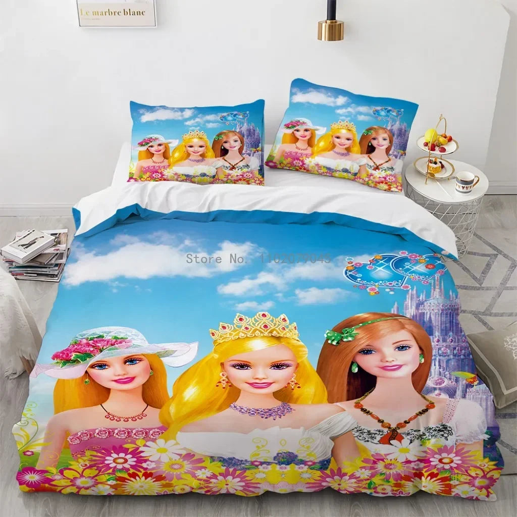 "Royal Dreams" Princess Bedding Set – Enchanted Cartoon-Inspired Duvet & Comforter Ensemble | Elegant Birthday Gift for Girls | Available in Single