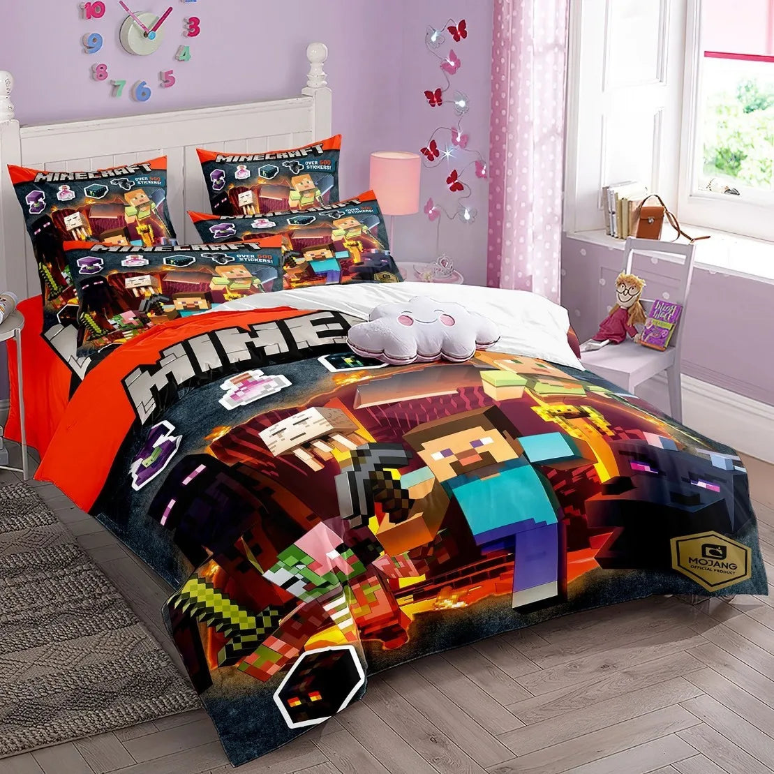 ✨ "My World: Monster Hunters" Luxury Minecraft Collection- Bedding Set