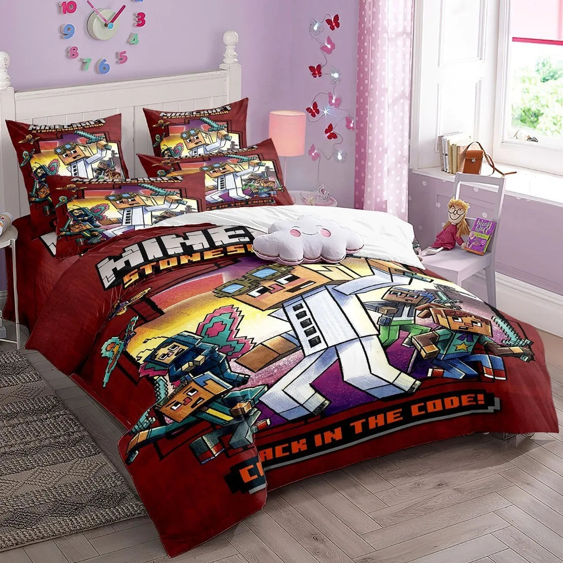 ✨ "My World: Monster Hunters" Luxury Minecraft Collection- Bedding Set