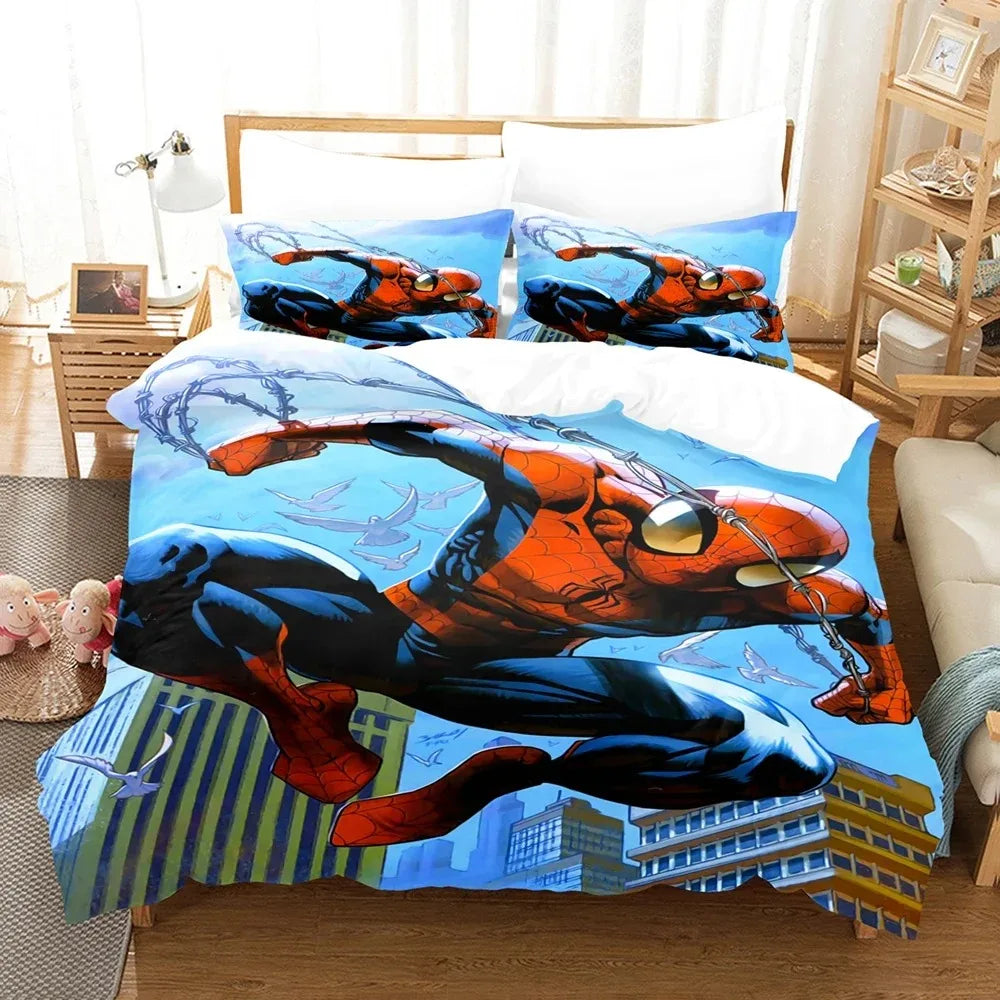 Marvel Luxe Collection – Spider-Man 3D Premium Duvet Cover Set | Single Size Bedding Ensemble for Children