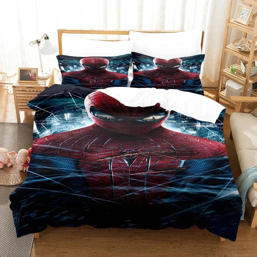 Marvel Luxe Collection – Spider-Man 3D Premium Duvet Cover Set | Single Size Bedding Ensemble for Children