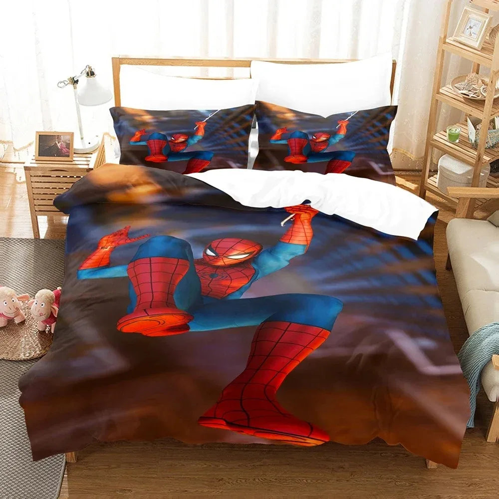Marvel Luxe Collection – Spider-Man 3D Premium Duvet Cover Set | Single Size Bedding Ensemble for Children