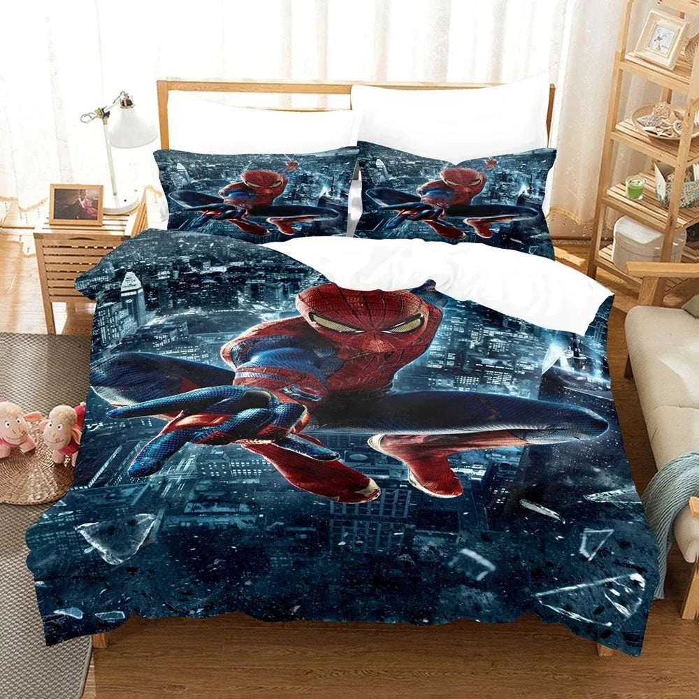 Marvel Luxe Collection – Spider-Man 3D Premium Duvet Cover Set | Single Size Bedding Ensemble for Children