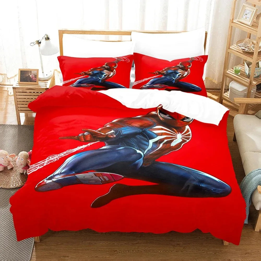 Marvel Luxe Collection – Spider-Man 3D Premium Duvet Cover Set | Single Size Bedding Ensemble for Children