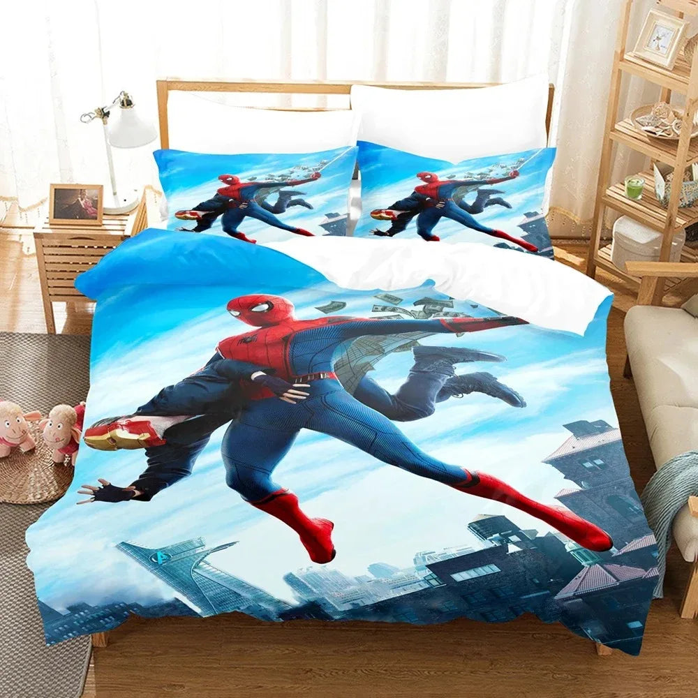 Marvel Luxe Collection – Spider-Man 3D Premium Duvet Cover Set | Single Size Bedding Ensemble for Children
