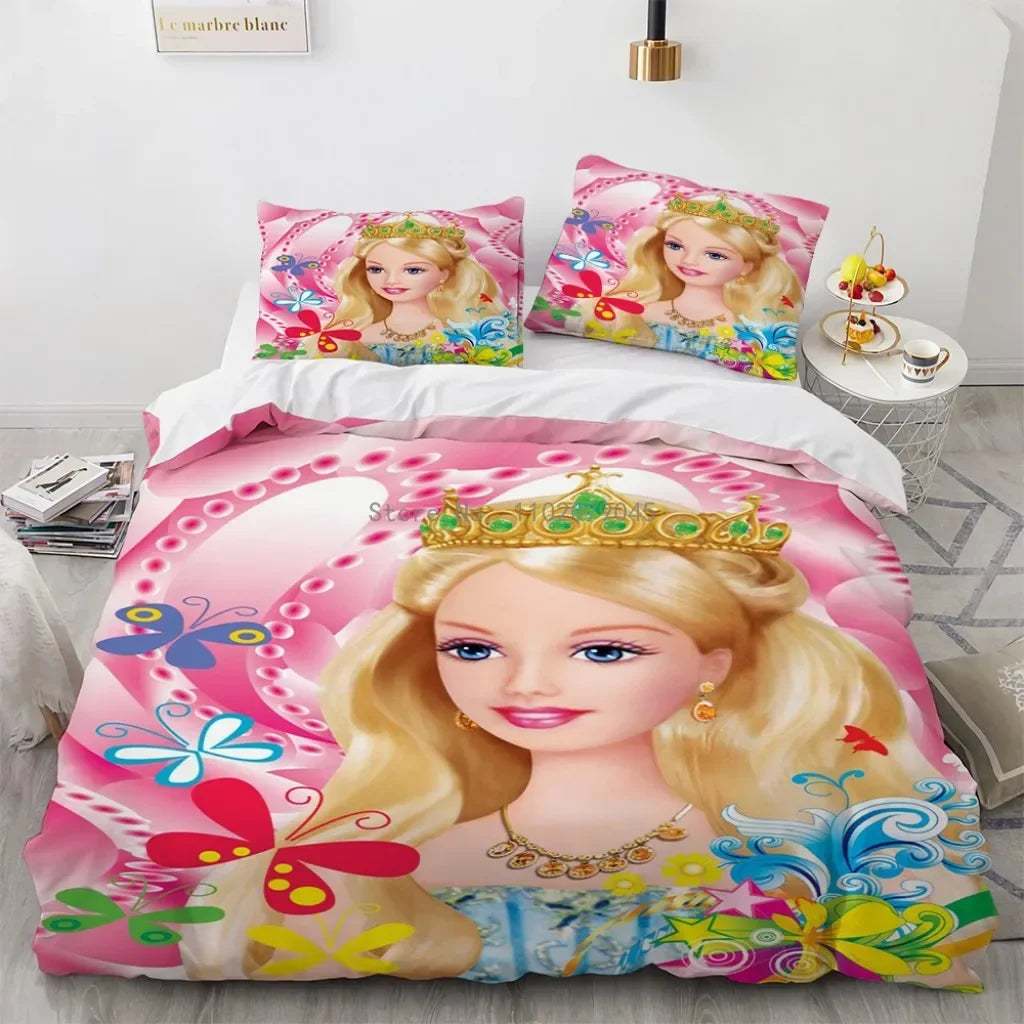"Royal Dreams" Princess Bedding Set – Enchanted Cartoon-Inspired Duvet & Comforter Ensemble | Elegant Birthday Gift for Girls | Available in Single