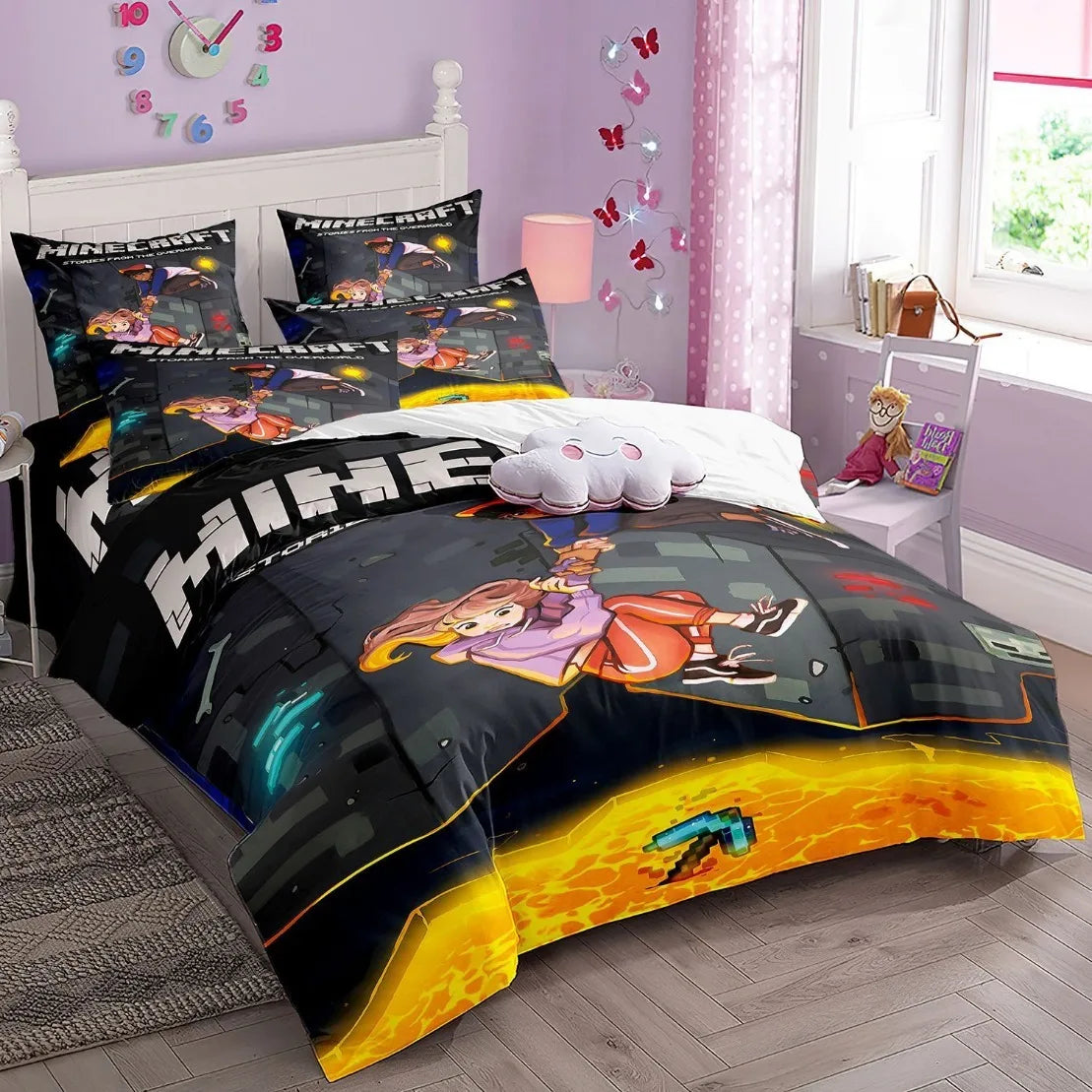 ✨ "My World: Monster Hunters" Luxury Minecraft Collection- Bedding Set