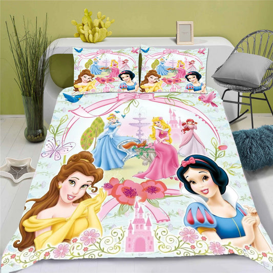 Enchanted Princess Collection – Snow White 3D Luxury Bedding Set (King Size) | 3-Piece Duvet & Comforter Ensemble for Children