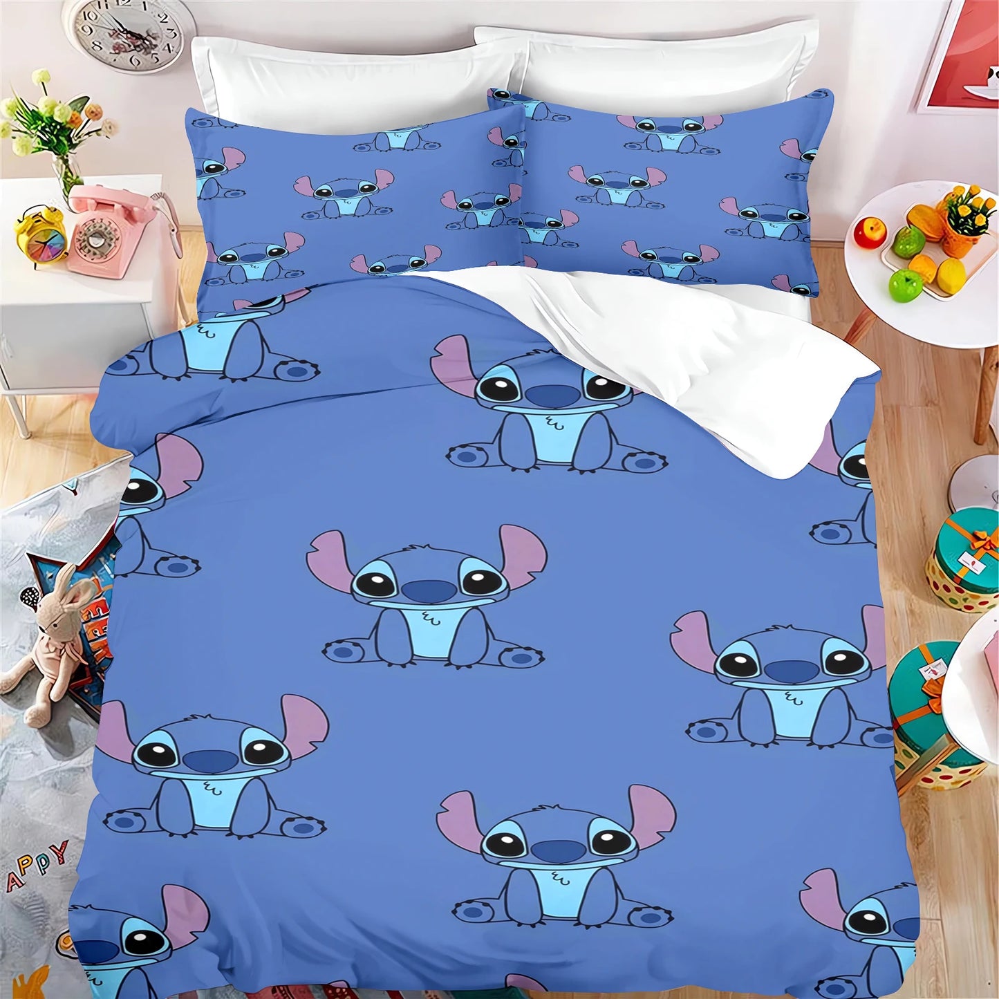 🩵 "Stitch Dreams" Collection – Elegant Stitch-Inspired Bedding Set