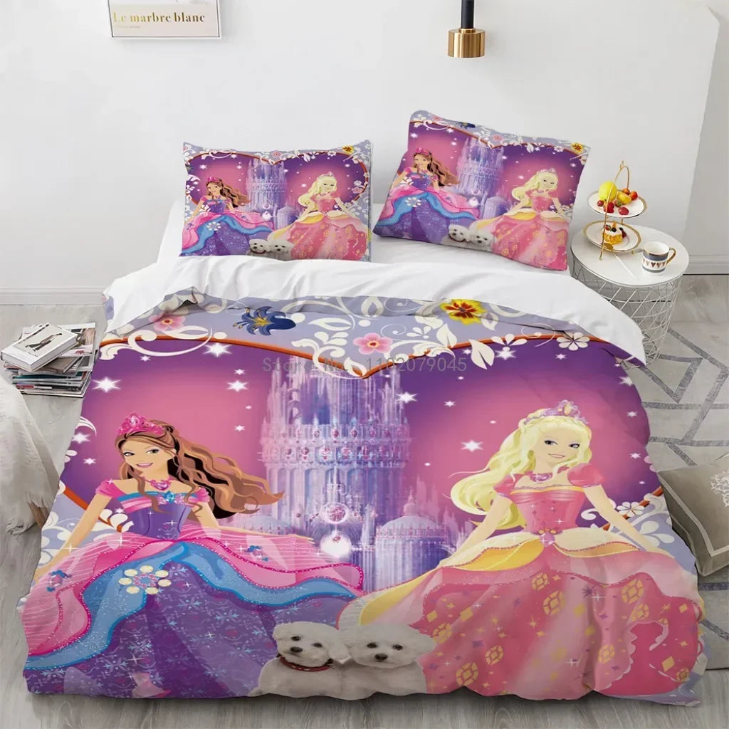 "Royal Dreams" Princess Bedding Set – Enchanted Cartoon-Inspired Duvet & Comforter Ensemble | Elegant Birthday Gift for Girls | Available in Single