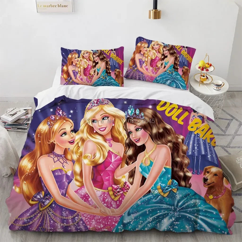 "Royal Dreams" Princess Bedding Set – Enchanted Cartoon-Inspired Duvet & Comforter Ensemble | Elegant Birthday Gift for Girls | Available in Single