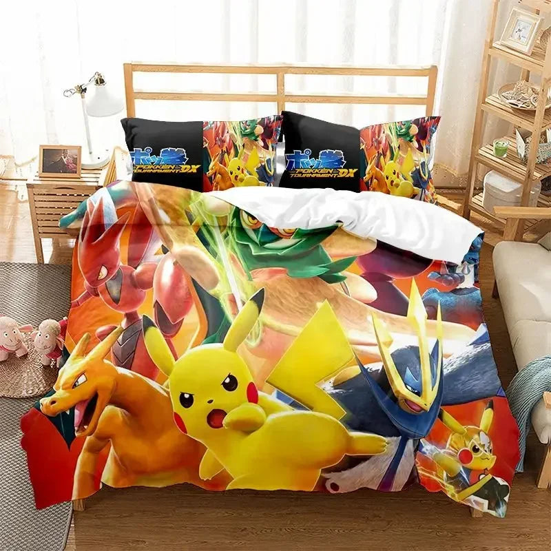 🌟 Luxury Pokémon Collection – Cartoon Game-Inspired Bedding Set