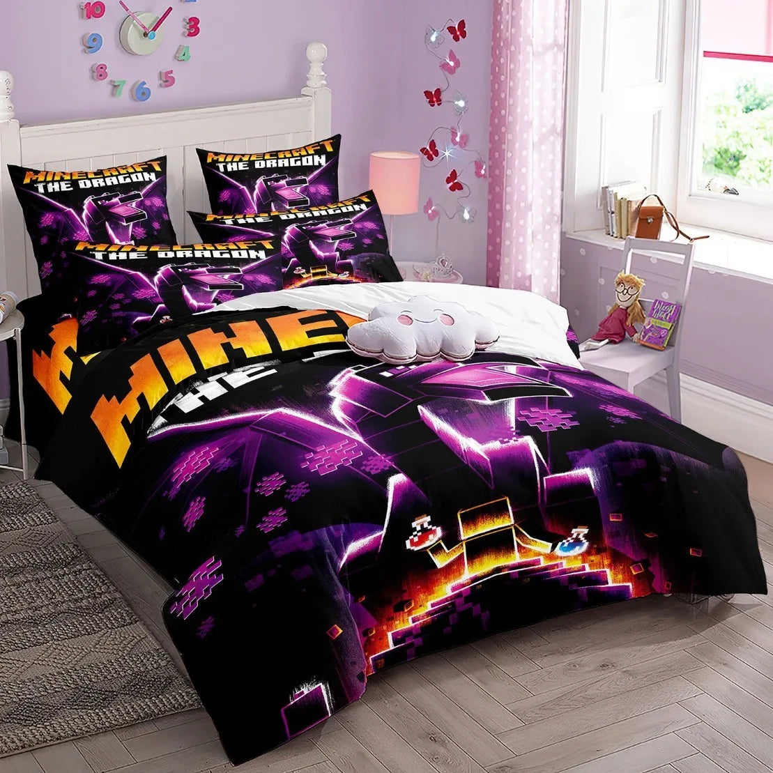 ✨ "My World: Monster Hunters" Luxury Minecraft Collection- Bedding Set