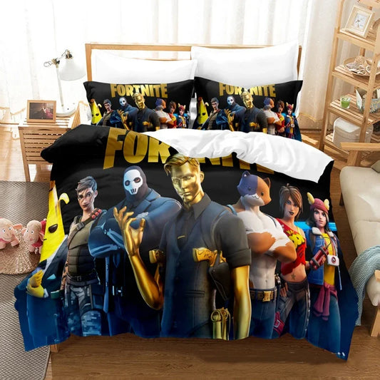 🎮 "Battle Royale Dreams" Luxury Fortnite-Inspired Bedding Set – Cartoon Pillowcase & Duvet Cover Set – Gamer Bedroom Décor – Premium Gift for Boys