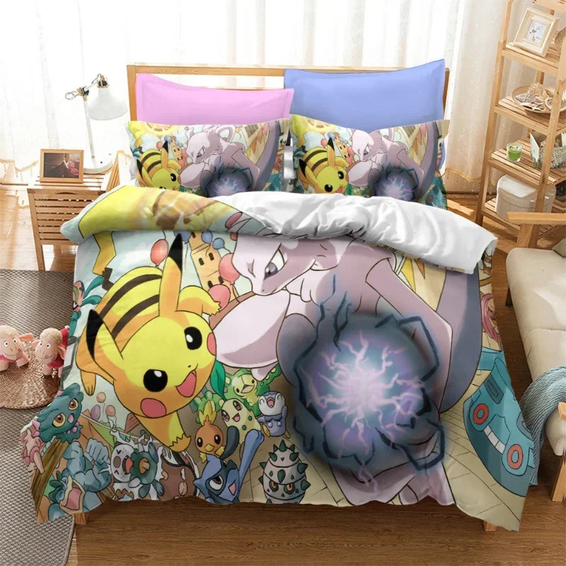 🌟 Luxury Pokémon Collection – Cartoon Game-Inspired Bedding Set