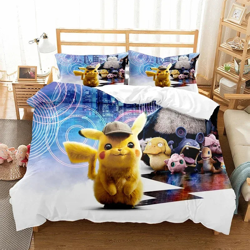 🌟 Luxury Pokémon Collection – Cartoon Game-Inspired Bedding Set