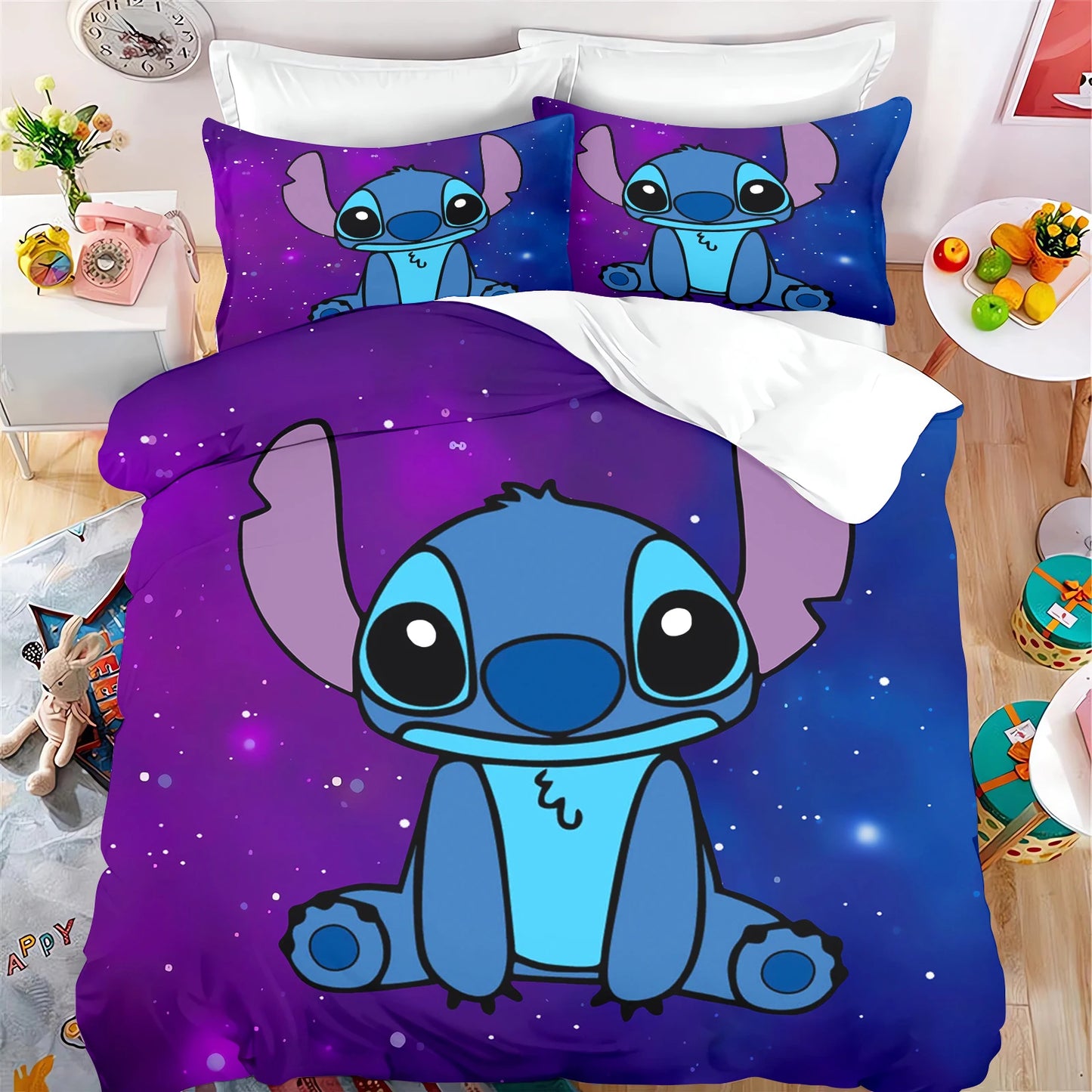 🩵 "Stitch Dreams" Collection – Elegant Stitch-Inspired Bedding Set