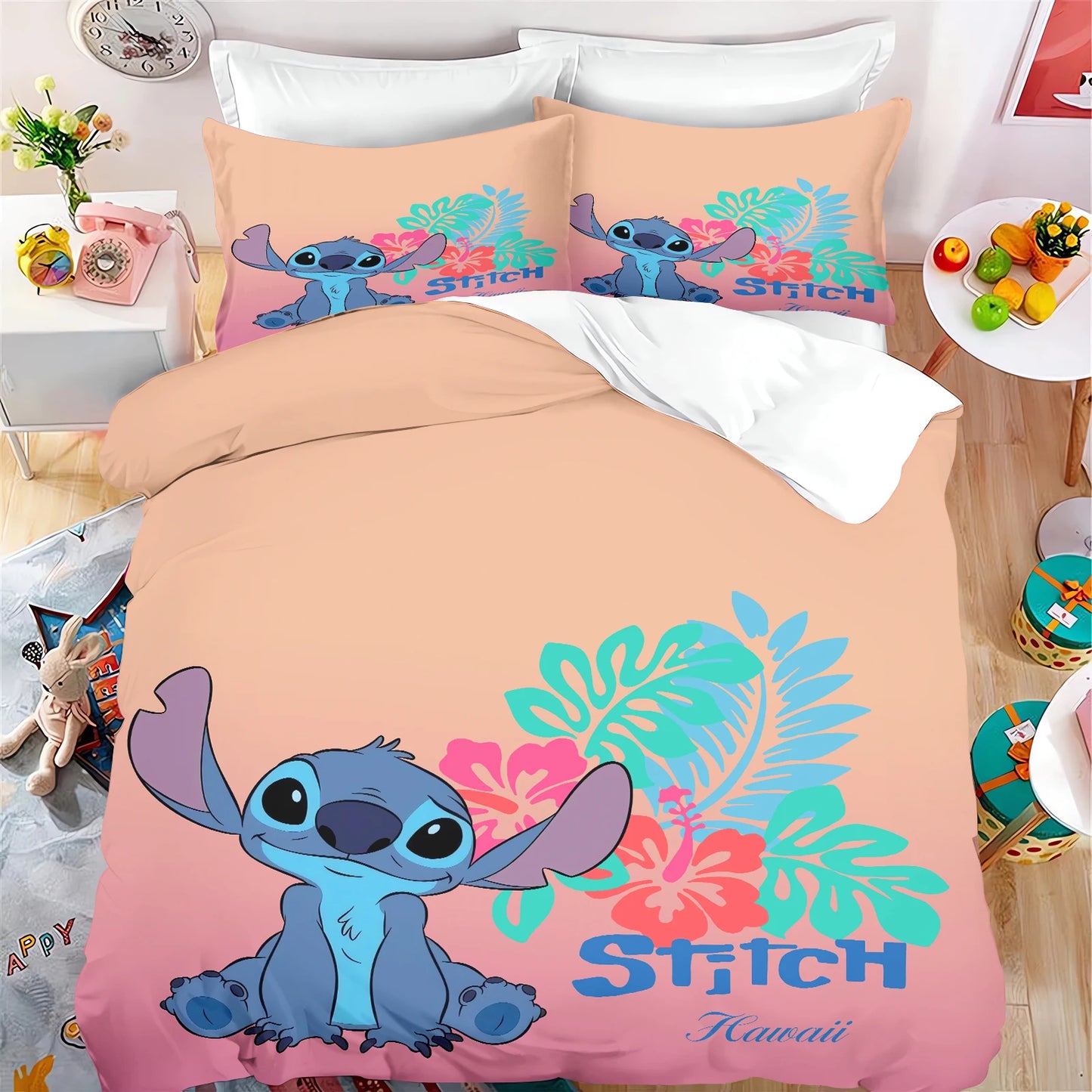 🩵 "Stitch Dreams" Collection – Elegant Stitch-Inspired Bedding Set
