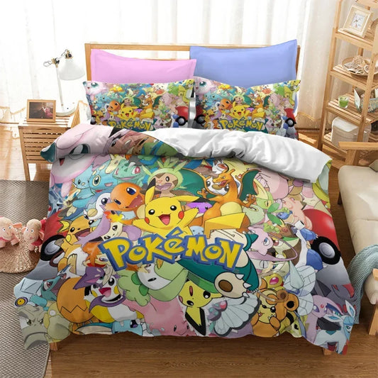 🌟 Luxury Pokémon Collection – Cartoon Game-Inspired Bedding Set