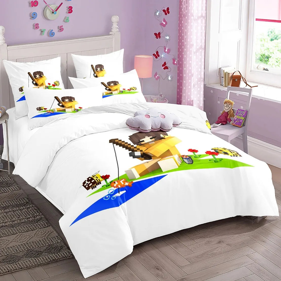 ✨ "My World: Monster Hunters" Luxury Minecraft Collection- Bedding Set