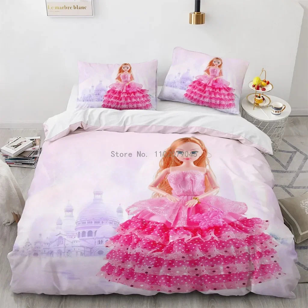 "Royal Dreams" Princess Bedding Set – Enchanted Cartoon-Inspired Duvet & Comforter Ensemble | Elegant Birthday Gift for Girls | Available in Single