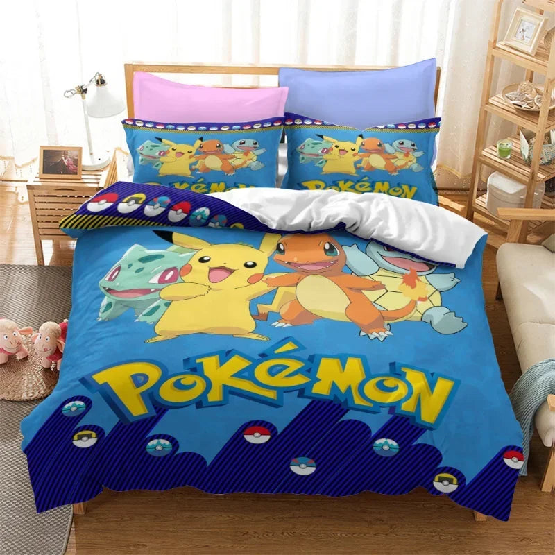 🌟 Luxury Pokémon Collection – Cartoon Game-Inspired Bedding Set