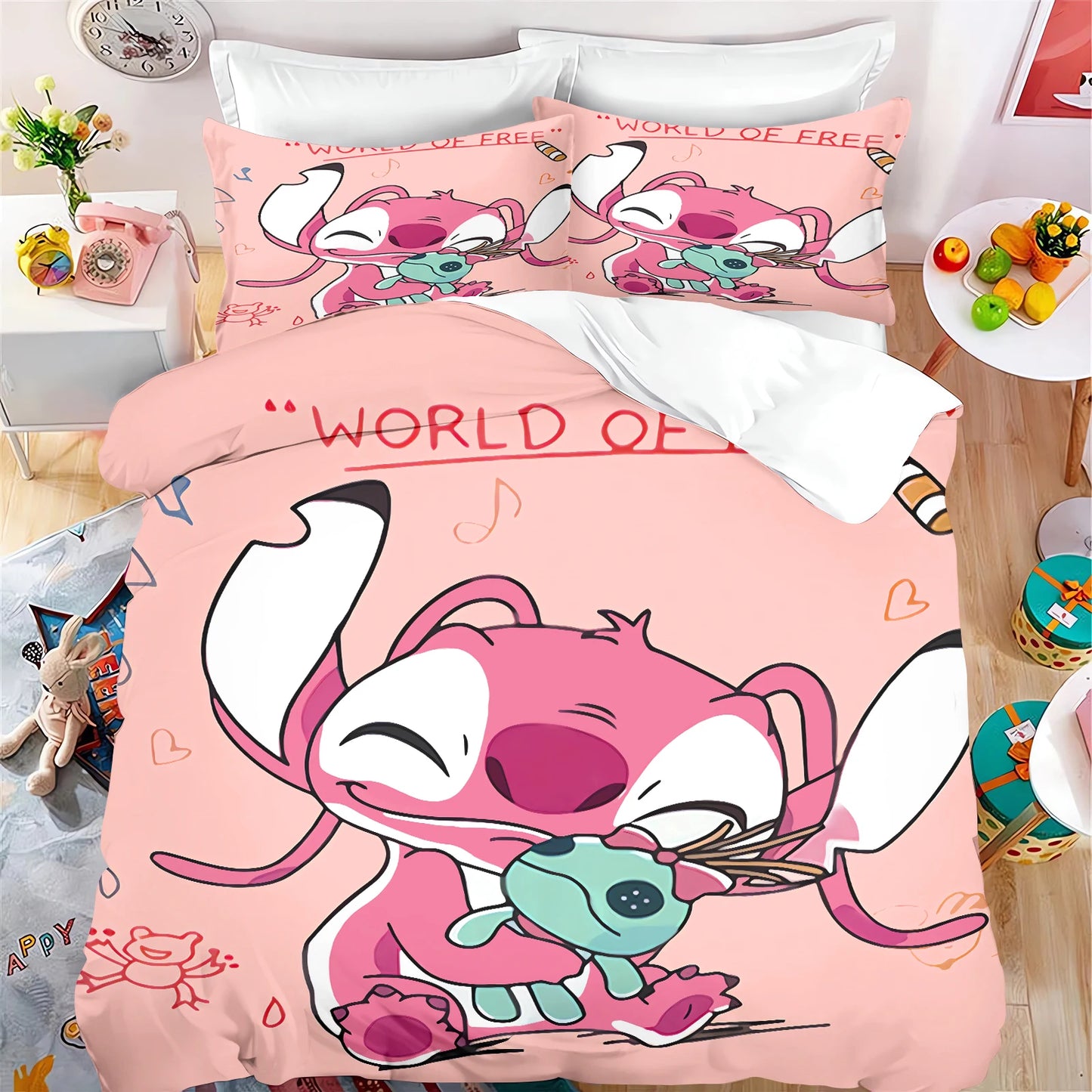 🩵 "Stitch Dreams" Collection – Elegant Stitch-Inspired Bedding Set