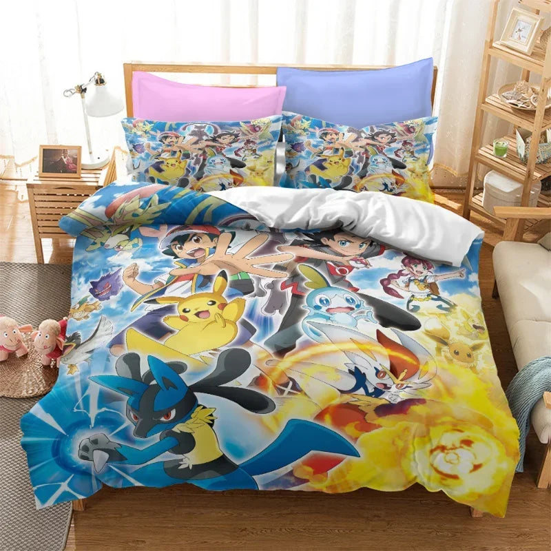 🌟 Luxury Pokémon Collection – Cartoon Game-Inspired Bedding Set
