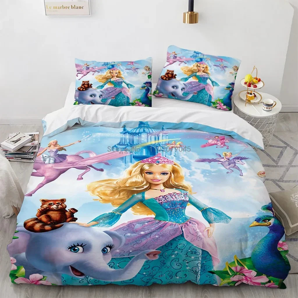"Royal Dreams" Princess Bedding Set – Enchanted Cartoon-Inspired Duvet & Comforter Ensemble | Elegant Birthday Gift for Girls | Available in Single