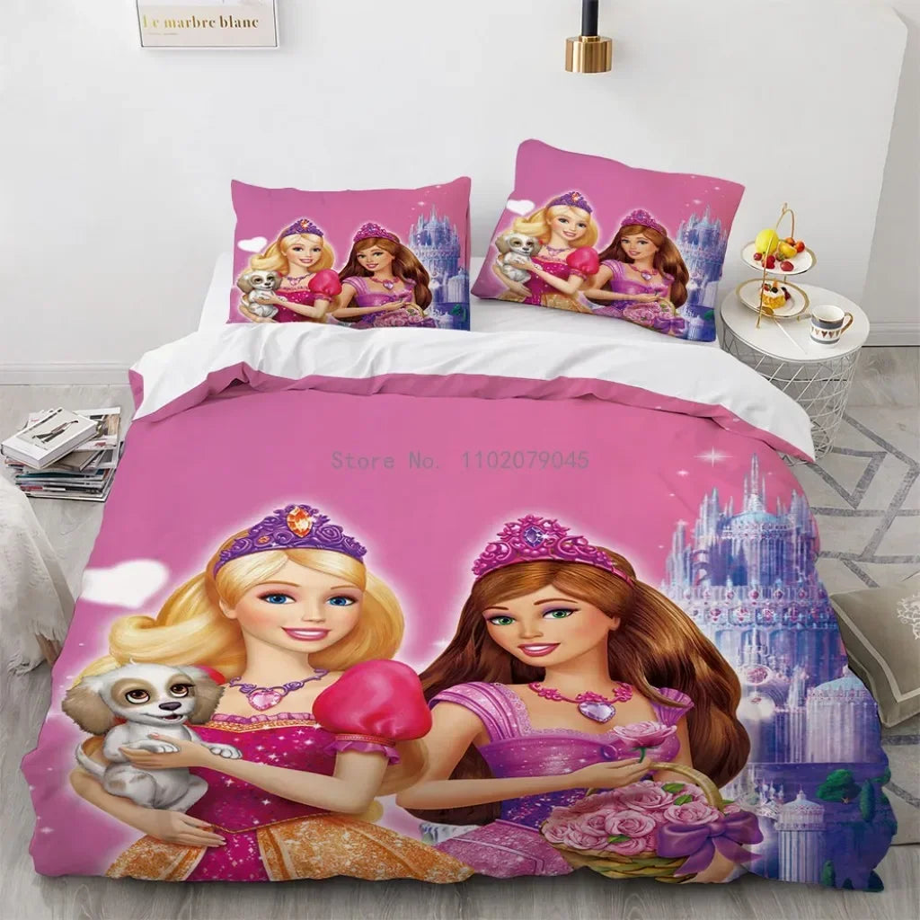 "Royal Dreams" Princess Bedding Set – Enchanted Cartoon-Inspired Duvet & Comforter Ensemble | Elegant Birthday Gift for Girls | Available in Single