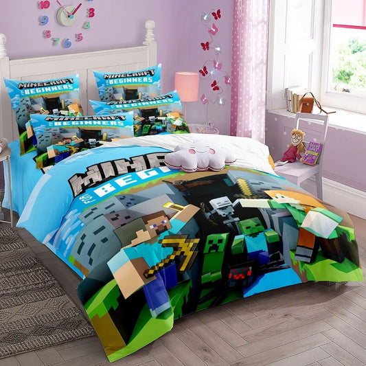 ✨ "My World: Monster Hunters" Luxury Minecraft Collection- Bedding Set