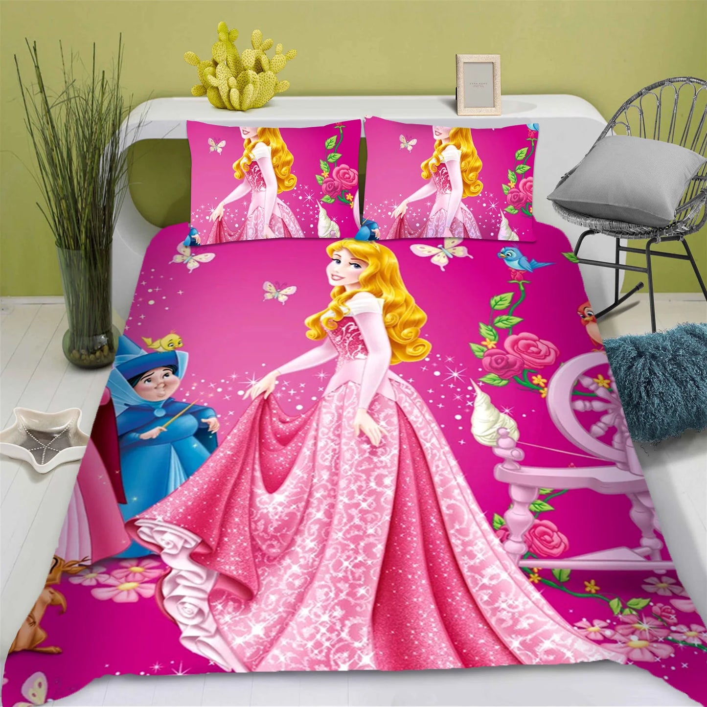 Enchanted Princess Collection – Snow White 3D Luxury Bedding Set (King Size) | 3-Piece Duvet & Comforter Ensemble for Children