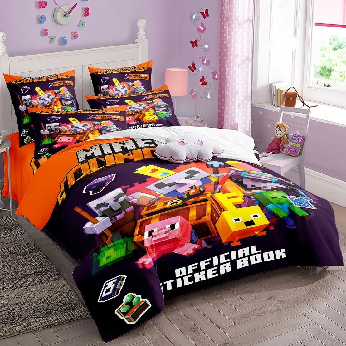 ✨ "My World: Monster Hunters" Luxury Minecraft Collection- Bedding Set